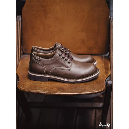 crazy horse leather derby shoes