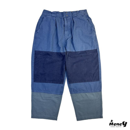 3 color patchwork herringbone cargo pants