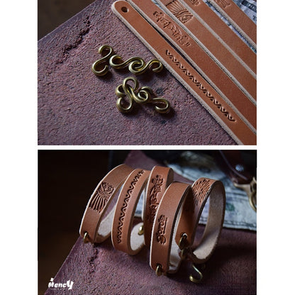 5 patterns to choose from: Embossed tanned cowhide bracelet