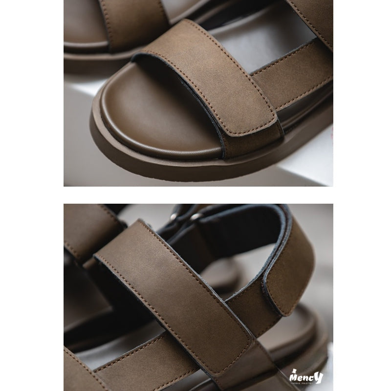cow leather velcro sandals
