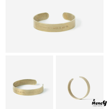Bliss military engraved C-shaped bracelet