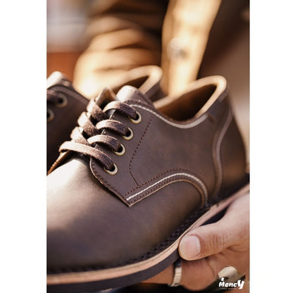 crazy horse leather derby shoes