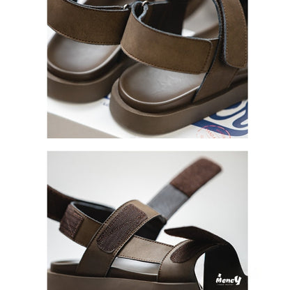 cow leather velcro sandals