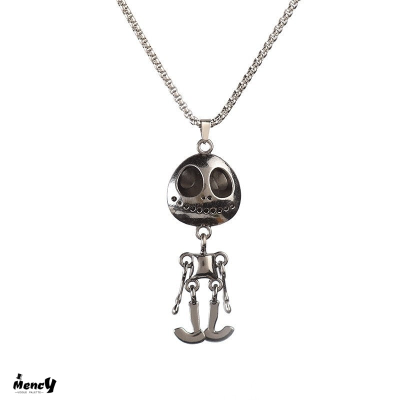 Skull & Bone Design Gothic Silver Necklace