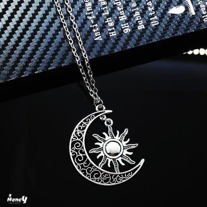 Moon & Sun Sun Moon Gothic Silver Necklace