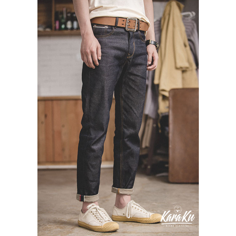 Double red ears 13.8oz tapered denim pants