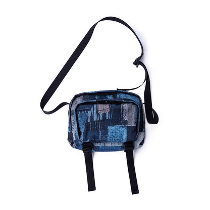 刺し子ｘBORO デジタルプリント斜め掛けバッグ