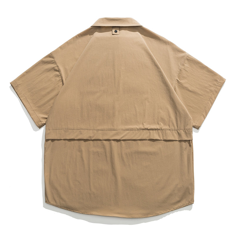 チンスト付き　大容量マルチポケット半袖シャツ