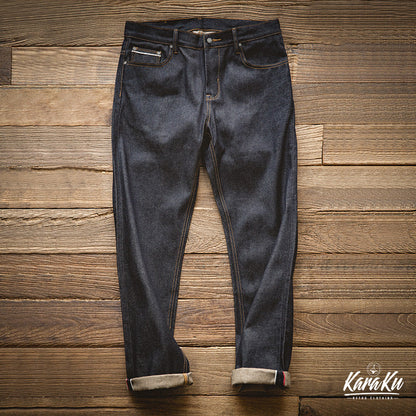 Double red ears 13.8oz tapered denim pants