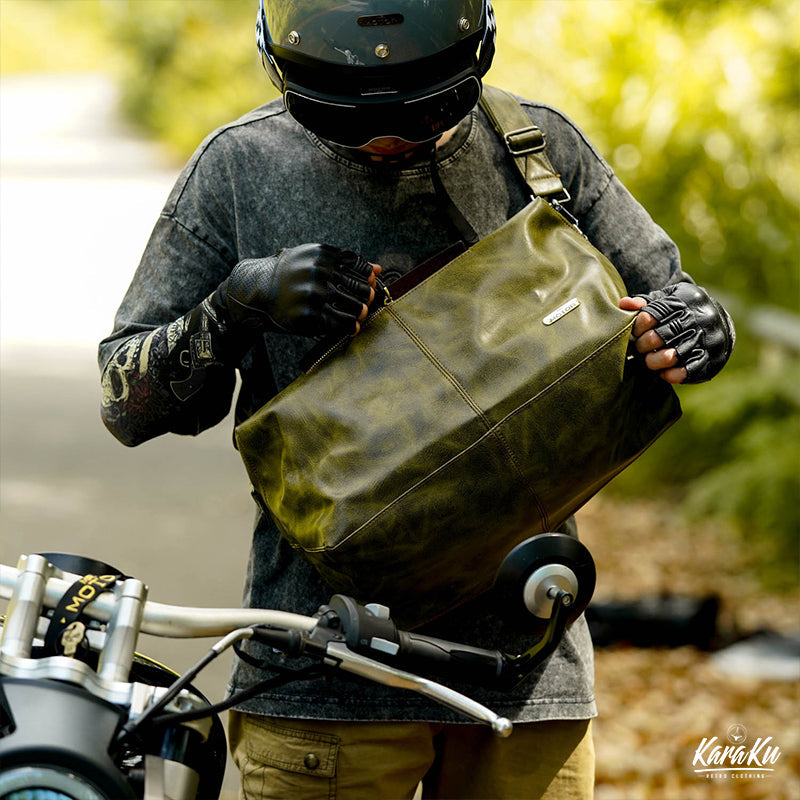 2WAY function biker shoulder bag