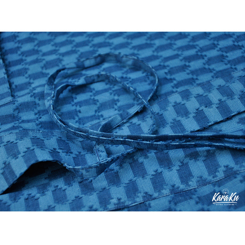 【職人手作り】改良型 植物藍染め綿麻ジャガード羽織