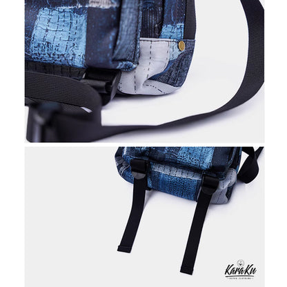 Sashiko x BORO digital print crossbody bag