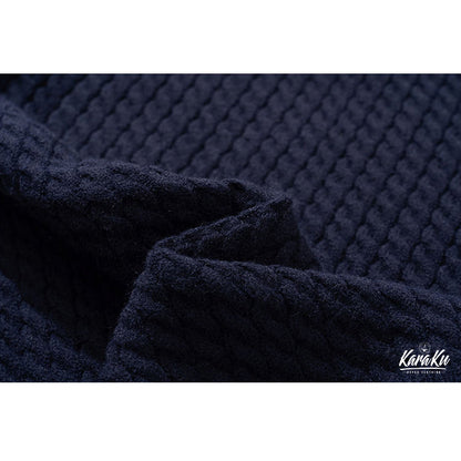 袖ダイヤモンドキルトｘケーブル編み切替ニットセーター