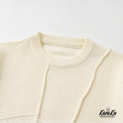 多色展開　不規則編みニットセーター