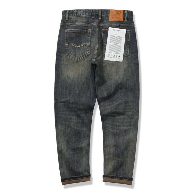 Bio-washed vintage denim pants